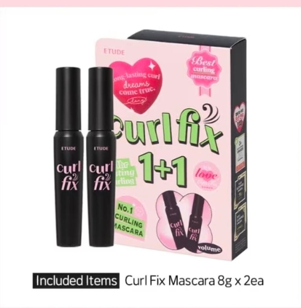 ETUDE Curl Fix 24hr Lasting VOLUME Mascara 1+1 Set - Black